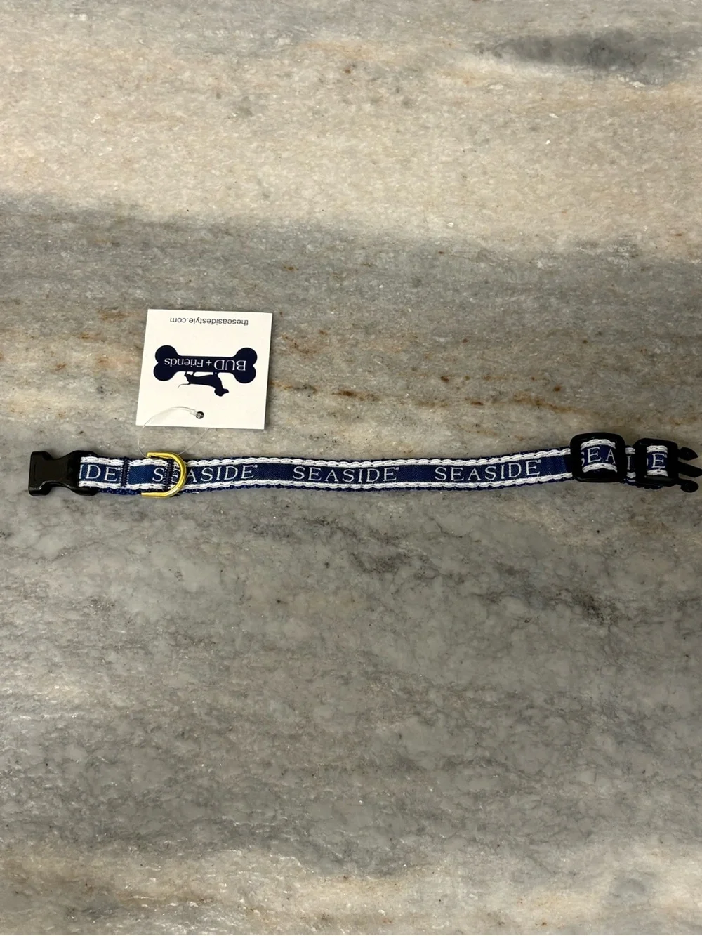 Seaside Navy Dog Collar - Adjustable Pet Collar